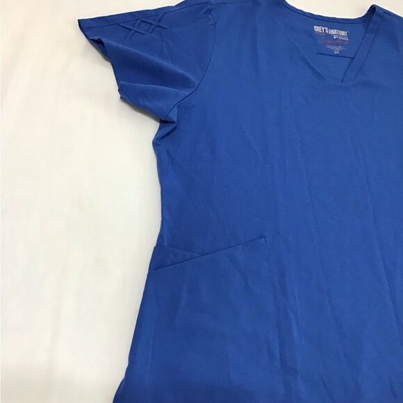 Grey’s Anatomy Uniform Top Royal Blue 3 Pocket V-Neck Laced New Size 3XL - Picture 3 of 13